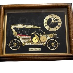 Vintage Linden Quartz Rolls Royce Desk Mantle Clock 1910 Touring Car.